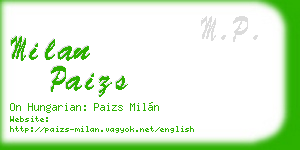 milan paizs business card